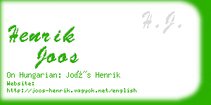 henrik joos business card